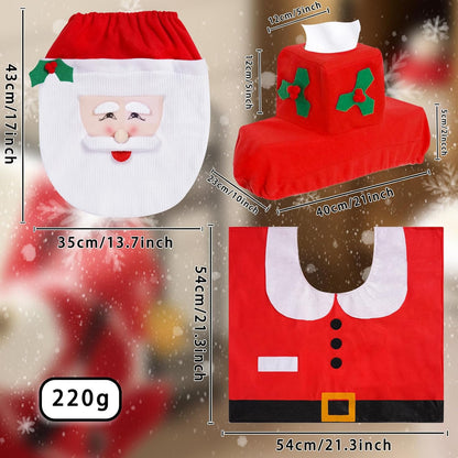 SantaToiletSeat™ Handmade Toilet Seat Cover & Rug Set Christmas Funny Bathroom Decoration